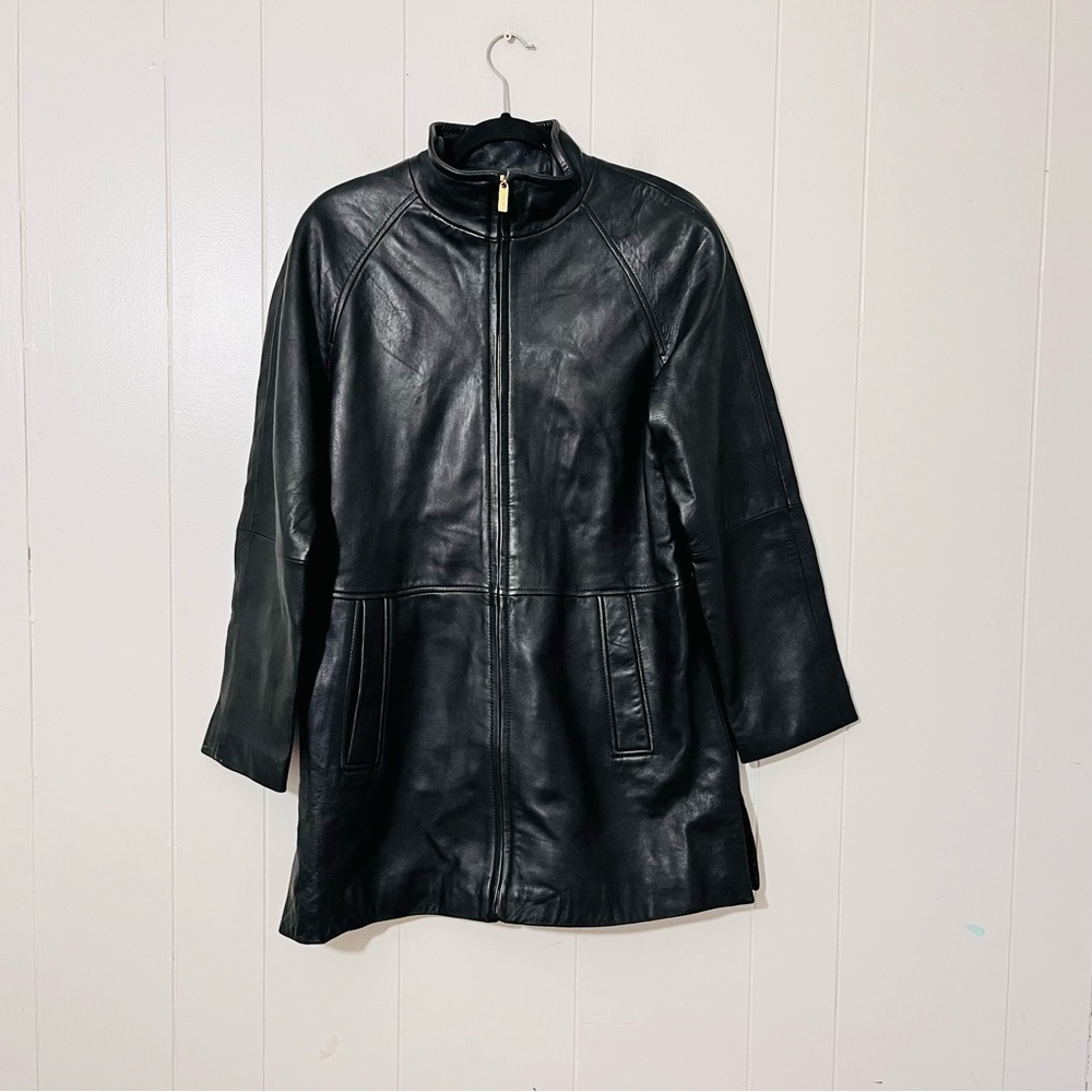 Ellen Tracy Genuine Leather Jacket Black Size S